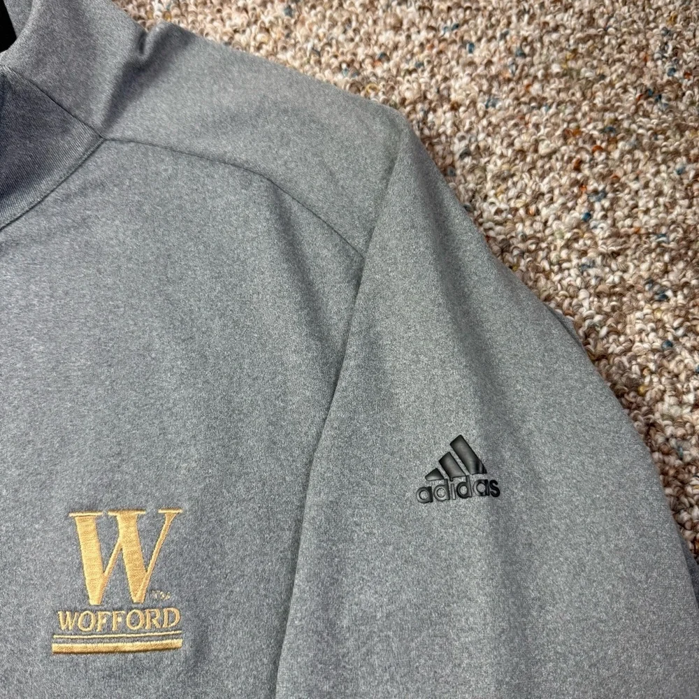 Adidas Wofford College Terriers Men’s Gray Logo 1/4 Zip Pullover Jacket 2XL - Picture 5 of 8
